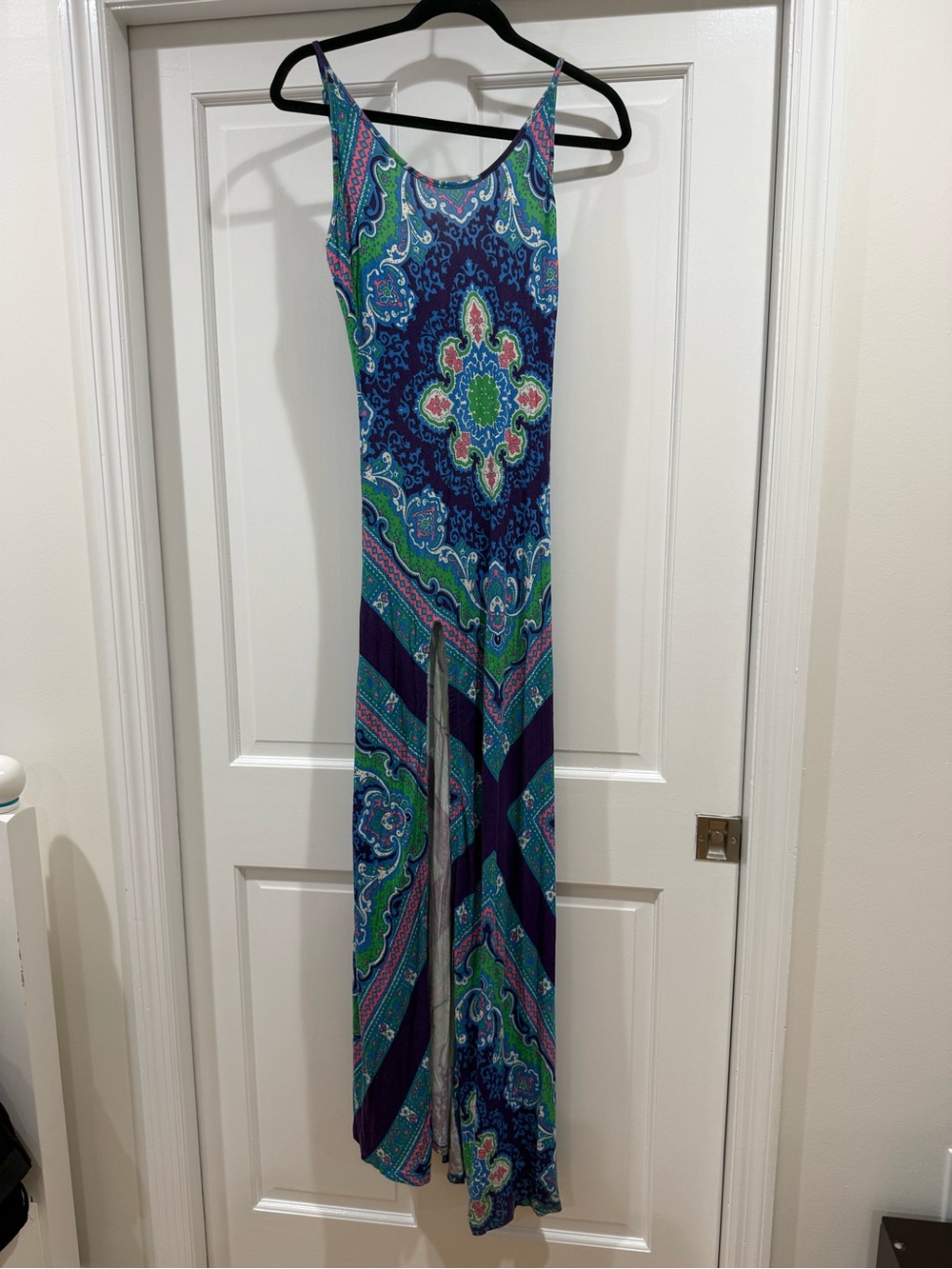 Lovers + Friends Blue, Green & Purple Printed Maxi Dress